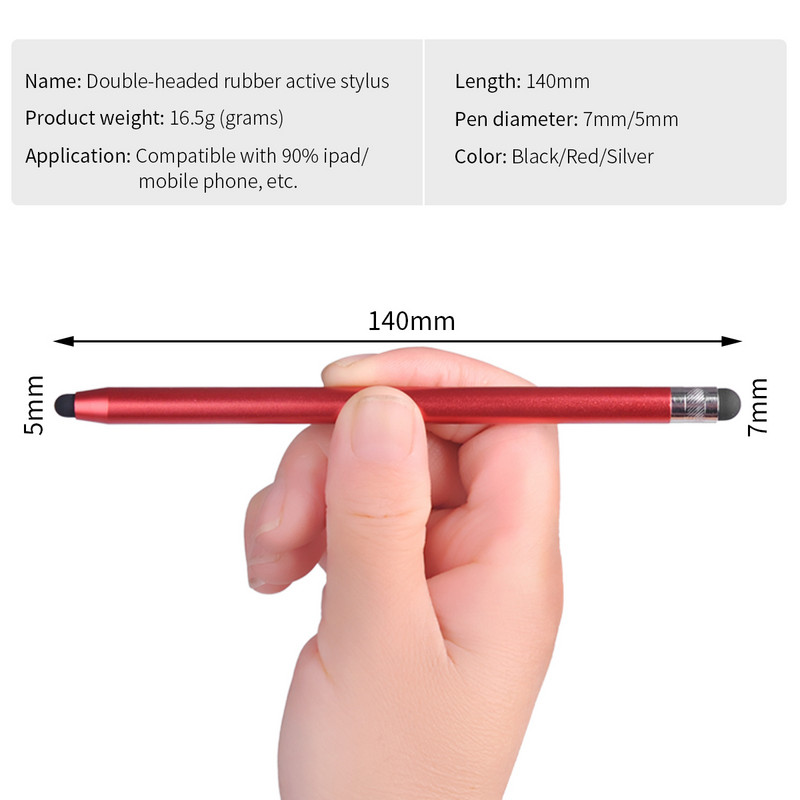 Fém kapacitív toll Huawei Tablet M6 Android Apple Mobiltelefon Univerzális Stylus Szilikon Gumivég iPad Stylushoz