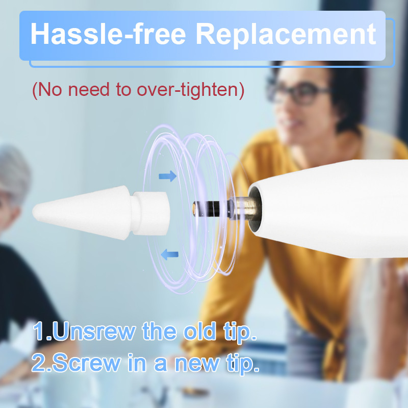 2 DB cserehegy Apple Pencilhez, iPad ceruzacsúcs, kompatibilis az Apple Pencil 1. és 2. generációs Stylus toll hegyével