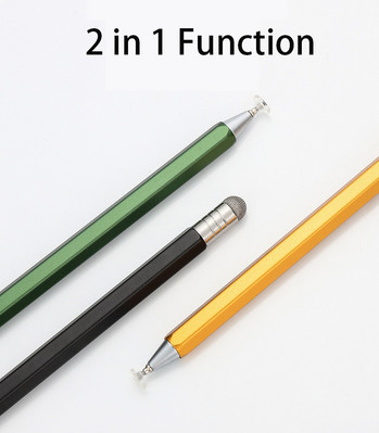 MAGCLE 2 в 1 Дискова фибърна стилус писалка Капацитивна сплавна въртяща се сензорна писалка за IOS Android телефони Таблет за IPhone 12 Samsung