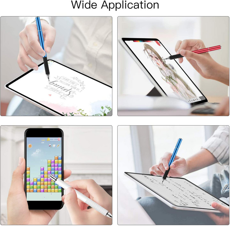 Univerzálne 2 v 1 vláknové stylus pre telefón, tablet, dotykové pero, kreslenie, kapacitná ceruzka na obrazovku pre smartfón, poznámka, inteligentné pero pre Android