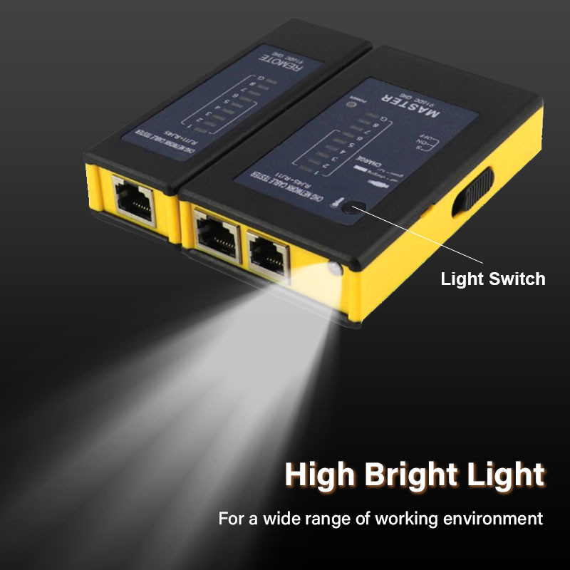 Hoolnx tīkla kabeļa testeris RJ45 testēšanas rīks RJ45 LAN Ethernet kabelim Cat6 Cat6a Cat5 Cat5e Cat7 un tālruņa kabelim RJ11 RJ12
