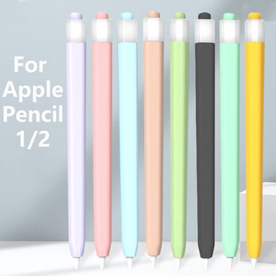 Silikona zīmuļa futrālis Apple Pencil 2/1 iPad planšetdatora skārienpildspalvai Stylus aizsarguzmava, ādas pārsegs Pretkrītoši pildspalvu futrāļi