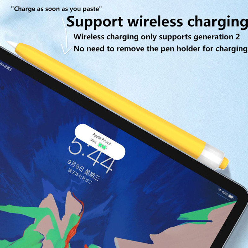 Szilikon tolltartó Apple Pencil 2/1 iPad Tablet Touch Pen Stylus védőhüvelyhez, bőrborítás, leesésgátló tolltartókhoz