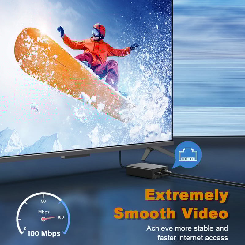 Onvian Ethernet adapter za Fire TV Stick 100Mbps vanjska mrežna kartica za 4K Fire TV Stick Micro na RJ45 Ethernet adapter