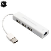 USB Ethernet-RJ45 hálózati kártya 10/100 Mbps LAN-adapter 3 portos USB 2.0 HUB-bal Mac iOS Xiaomi Mi Box laptop PC-hez