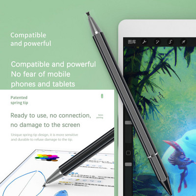 Универсална писалка 2 в 1 Стилус за телефон, таблет Сензорна писалка Капацитивен екран за рисуване Caneta Молив за смартфон Смарт писалки за Android