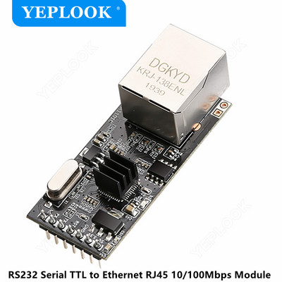 RS232 Serial TTL į Ethernet RJ45 10/100Mbps modulio palaikymas TCP/UDP/HTTP darbo režimo mikroschemų rinkinys TXIC/TX210T