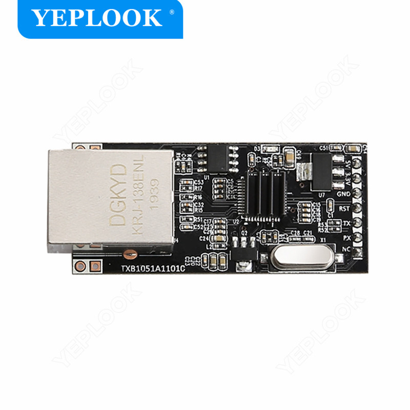 RS232 Serial TTL į Ethernet RJ45 10/100Mbps modulio palaikymas TCP/UDP/HTTP darbo režimo mikroschemų rinkinys TXIC/TX210T