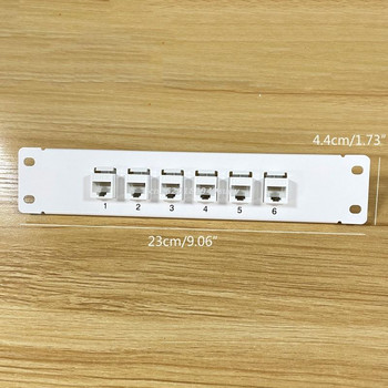 Patch Panel 6 Port CAT6 10G Support Panel Patch Network 1U UTP Wallmount 19inch or Rackmount Punch Down Block for cat6