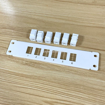 Patch Panel 6 Port CAT6 10G Support Panel Patch Network 1U UTP Wallmount 19inch or Rackmount Punch Down Block for cat6
