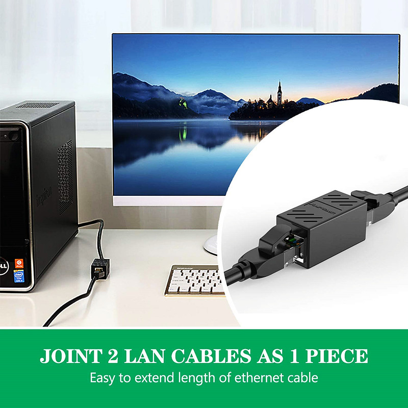 HTOC 5 pachete Adaptor conectori splitter RJ45 2 pachete femele 1 la 2 și 3 pachete femele 1 la 1 adaptor priză de rețea pentru Cat5 Cat6