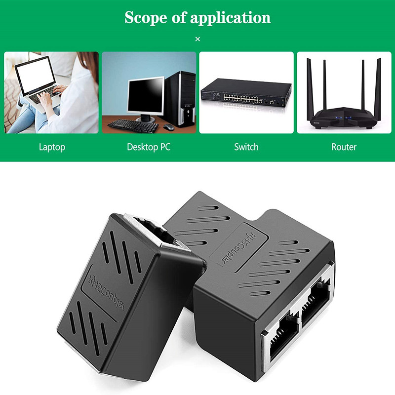 HTOC 5 pachete Adaptor conectori splitter RJ45 2 pachete femele 1 la 2 și 3 pachete femele 1 la 1 adaptor priză de rețea pentru Cat5 Cat6