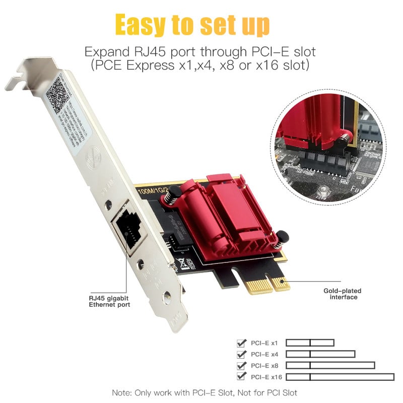 2.5G PCI-E mrežna kartica RTL8125B čip Gigabit Ethernet PCI Express mrežna kartica 10/100/2500Mbps 1Gbps/2.5Gbps RJ45 LAN računalo