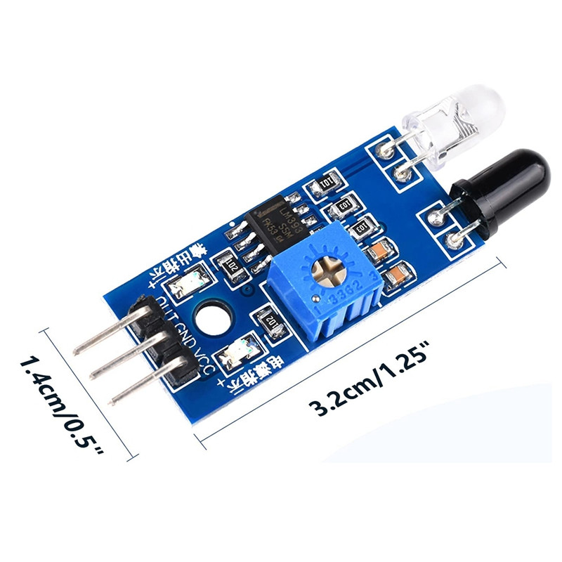 20 vnt IR infraraudonųjų spindulių kliūčių išvengimo jutiklio modulis, skirtas Arduino išmaniajam automobilio robotui