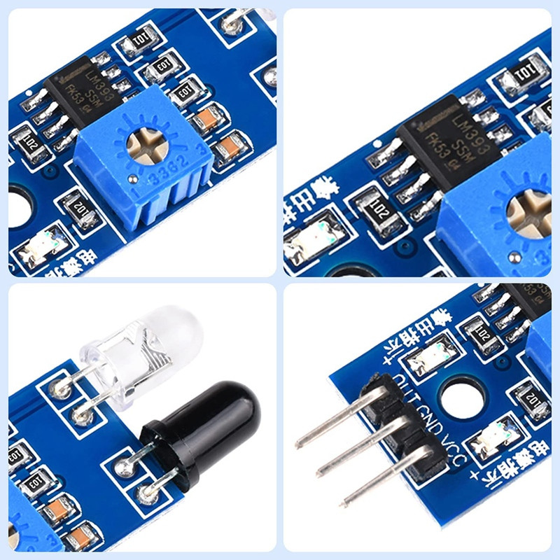 20 vnt IR infraraudonųjų spindulių kliūčių išvengimo jutiklio modulis, skirtas Arduino išmaniajam automobilio robotui
