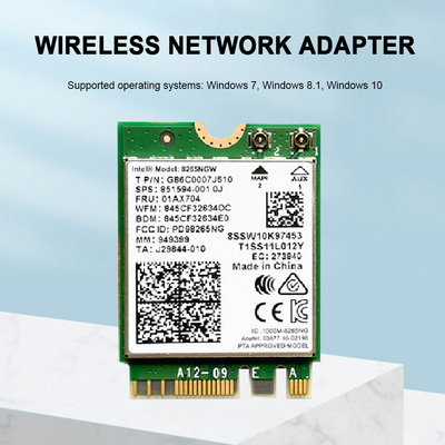 Intel 8265 AC AC8265 8265NGW NGFF-hez M.2 Wifi kártyához WIFI Bluetooth-kompatibilis 4.2 hálózati adapter Dual Band 2.4G/5G