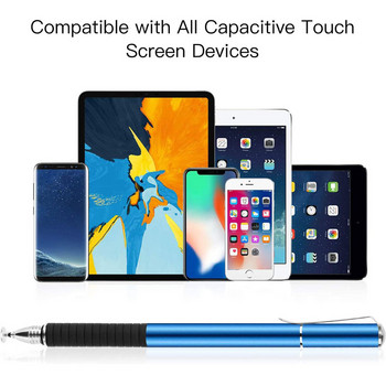 Универсален стилус, 2 в 1 диск и влакнест накрайник, капацитивен сензорен екран, писалка за рисуване за iPad iPhone Samsung Xiaomi Redmi Huawei