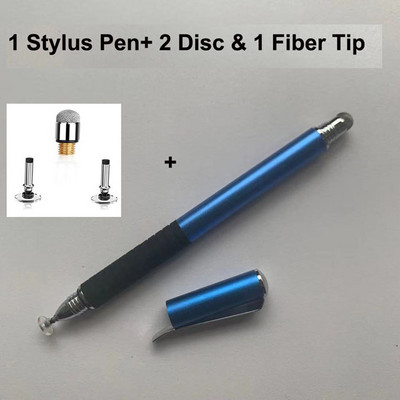 Universalus Stylus Pen, 2 viename diskas ir skaidulinis antgalis talpinis jutiklinio ekrano piešimo rašiklis, skirtas iPad iPhone Samsung Xiaomi Redmi Huawei