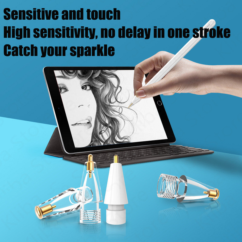 Náhradný hrot pre Apple Pencil Gen 1/2 iPad Stylus Nib Priehľadný hrot stylusu Náhradný hrot stylusu Príslušenstvo pre iPad