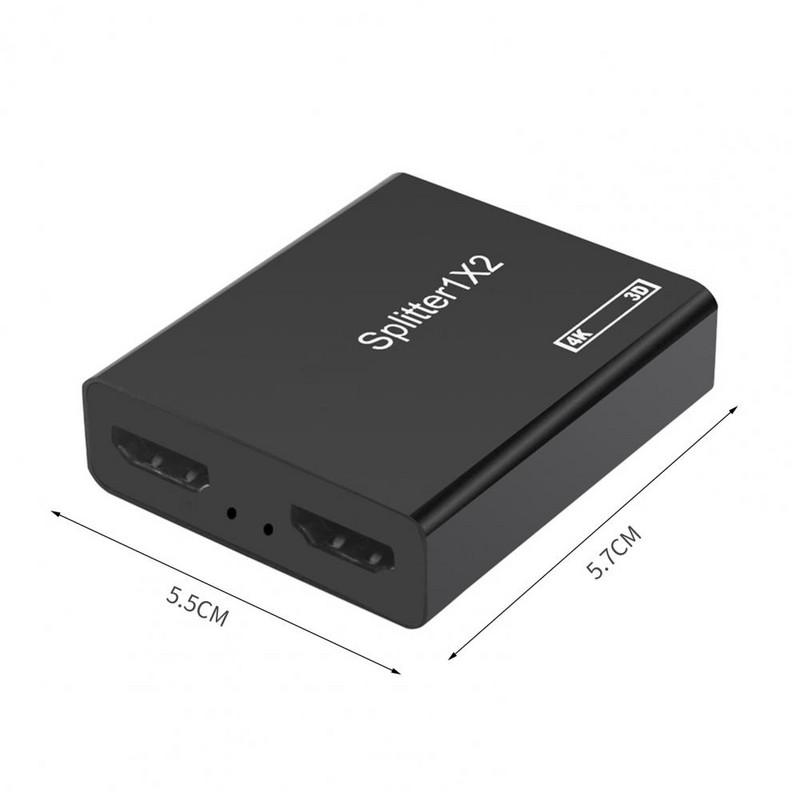 HDMI-ühilduv jaotur 1 sisse 2 väljund duplikaadi/peegli tugi 4K@30Hz suure selgusega HDMI-ühilduv adapterkaabel kahe ekraani jaoks