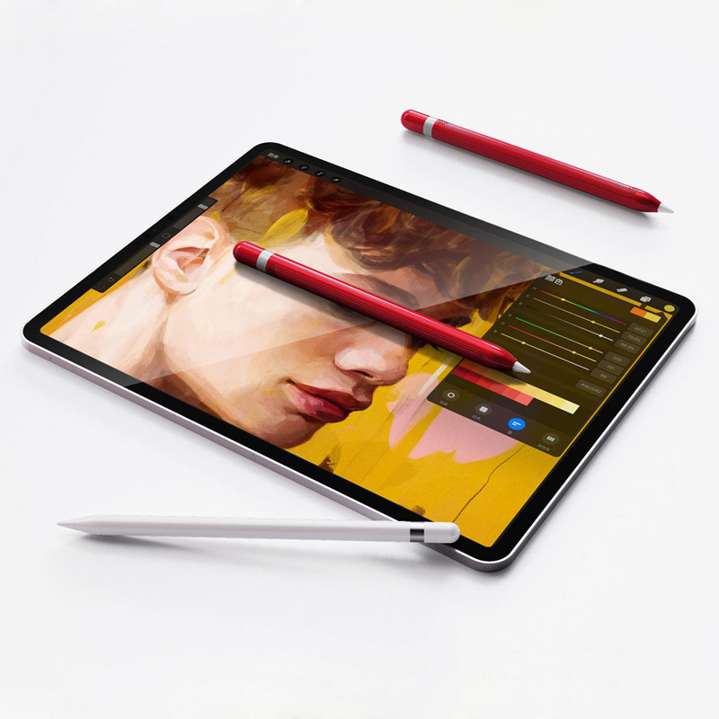 Silikónové puzdro pre Apple Pencil 1. a 2. generácie iPencil 2 s 1 úchopom, ochranným krytom a dotykovým perom.