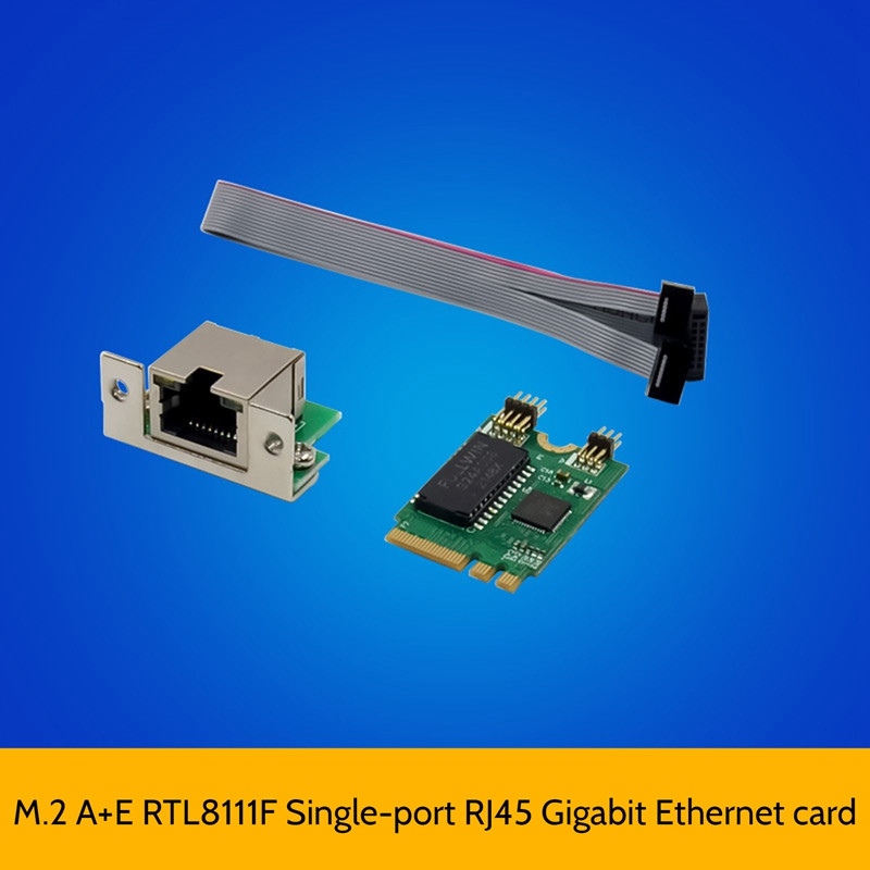 Mini PCIE tinklo plokštė M.2 A+E To RTL8111F Gigabit Ethernet kortelė Vieno prievado RJ45 Ethernet tinklo plokštė