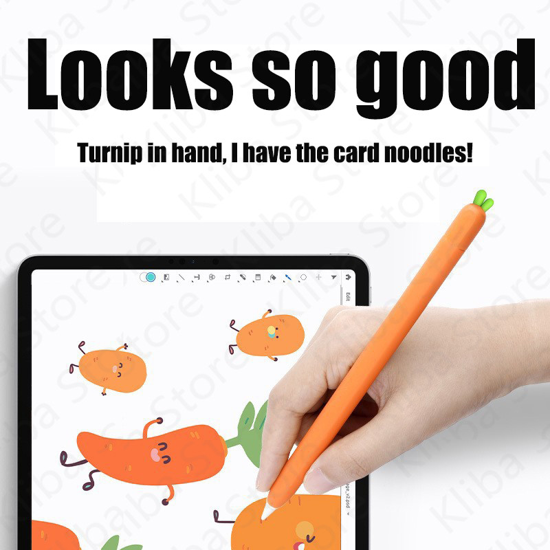 Skirtas Apple Pencil 1/2 Case Pieštuko dėklas Tablet Touch Stylus Pen Apsauginis dangtelis Apple pieštukui 2 1. 2. Minkštas silikoninis dėklas