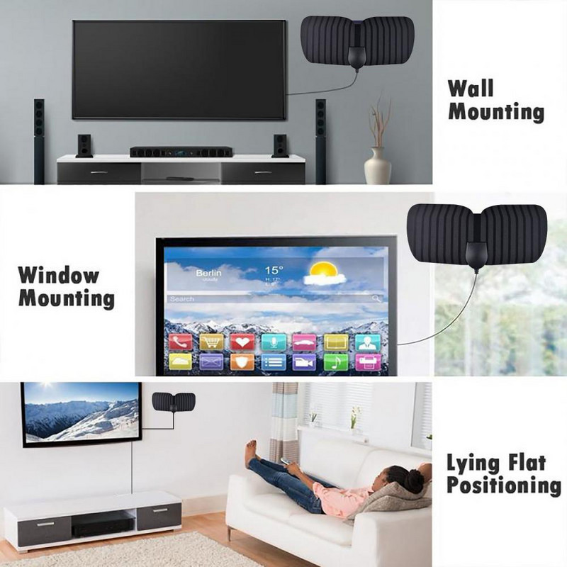 Liela attāluma jaudīga 3600 jūdžu 4K HDTV DVB-T2 viedtelevizora kastes antena spēļu istabai