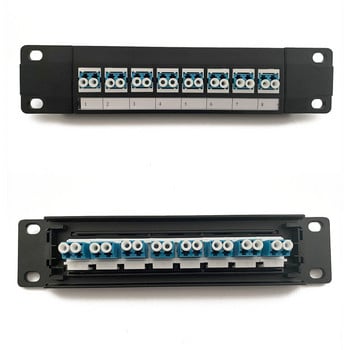 8-портов LC оптичен пач панел Поддържа 1U мрежов пач панел UTP 19-инчов блок за монтиране на стена или стойка Punch Down Block