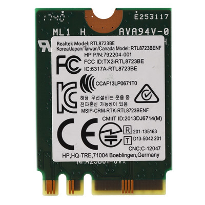 Безжичен адаптер за Realtek RTL8723BE 802.11N WiFi карта Bluetooth 4.0 NGFF карта SPS 843338-001 300Mbps