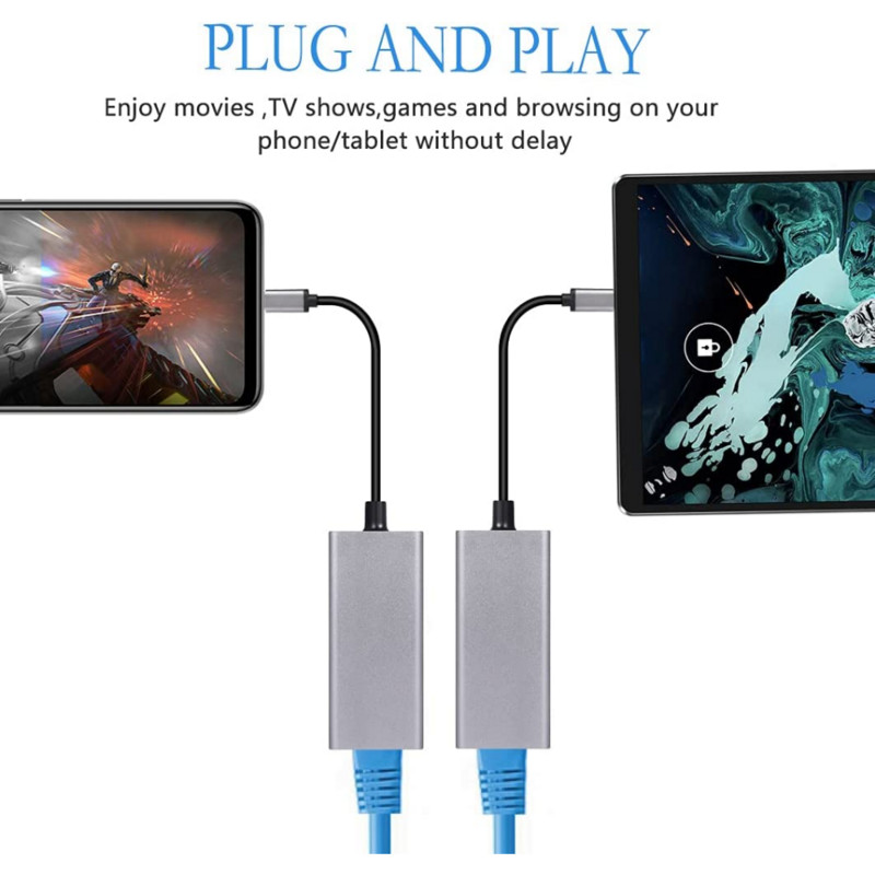 Adaptor USB tip C Ethernet Card de rețea Driver gratuit USB Type-C la RJ45 2500Mbps Adaptor Lan pentru MacBook PC Mac