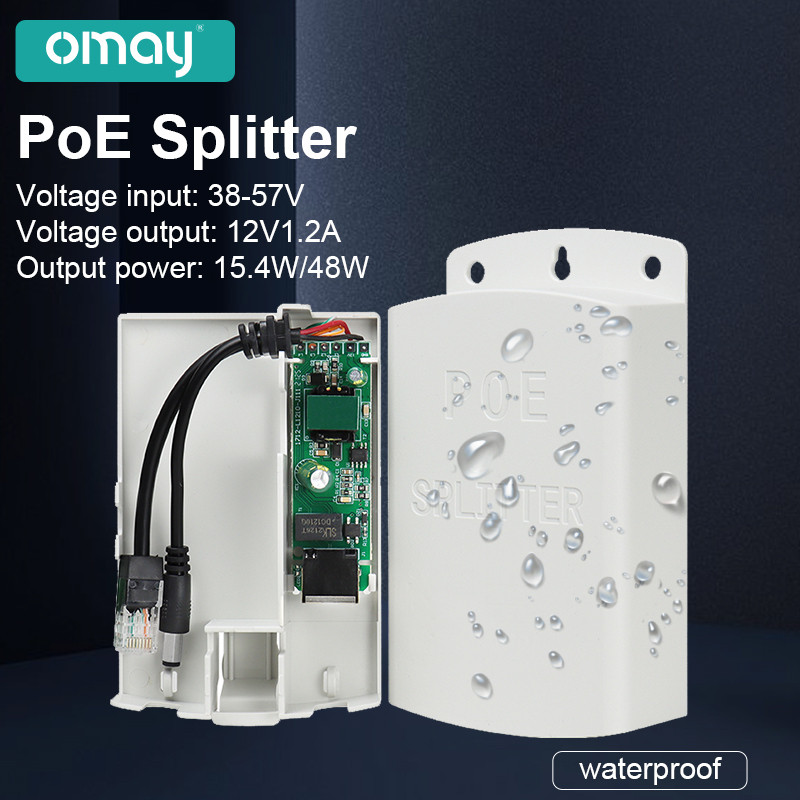 POE DC 48V iki 12V 2A PoE vandeniui atsparus skirstytuvas nuo trukdžių 15W 48W POE adapterio kabelio maitinimo modulis IP65 Naudojimas lauke