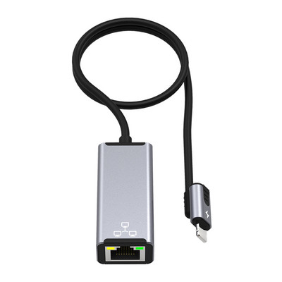 USB Ethernet адаптер 8-пинов към RJ45 PD20W Външно зареждане 100Mbps USB мрежова карта Plug-and-Play за iPhone Ethernet адаптер