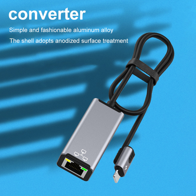 USB Ethernet adapter 8 tűs RJ45 PD20W töltő külső 100 Mbps USB hálózati kártya Plug-and-Play iPhone Ethernet adapterhez