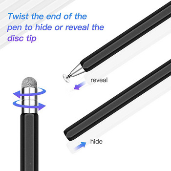 2 σε 1 Universal μεταλλικό περιστρεφόμενο στυλό μολύβι για στυλό αφής Apple Ipad για επιτραπέζιο τηλέφωνο Android Αξεσουάρ Xiaomi Huawei