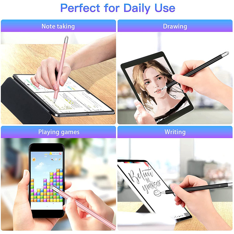 2 v 1 univerzálne kovové otočné stylusové pero pre Apple iPad dotykové perá pre Android stolný telefón Xiaomi Huawei príslušenstvo