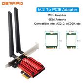 Convertor adaptor card Wifi M.2 la slot PCI-Express X1/4/8/16 pentru AX210,AX200,9260,8265 WiFi Bluetooth pentru desktop/PC Wifi 6E