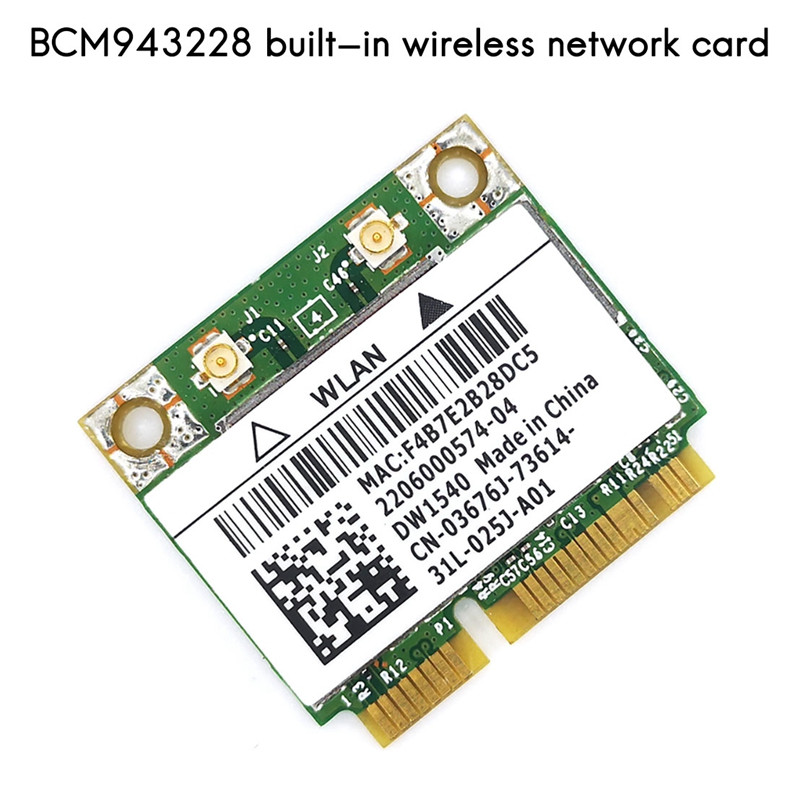 za Broadcom BCM943228 DW1540 2.4G/5G Dual Frequency MINI PCIE 300Mbps 802.11A/B/G/N Ugrađena bežična mrežna kartica