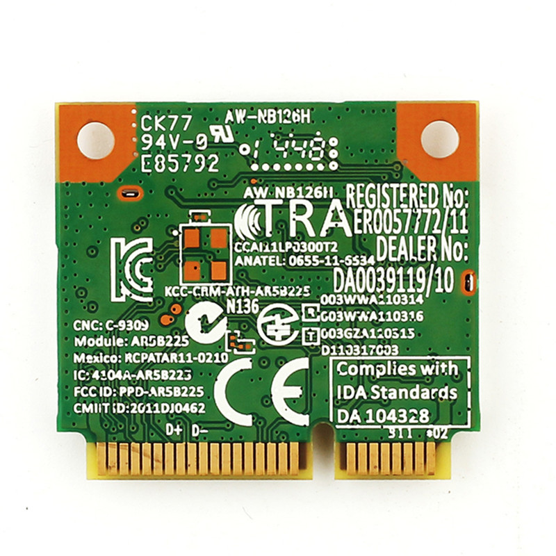 Atheros AR5B225 WIFI bežični Bluetooth BT 4.0 Half MINI PCI-E Wlan kartica bolja od 1030 6235 6230 150M mrežni adapter za prijenosna računala