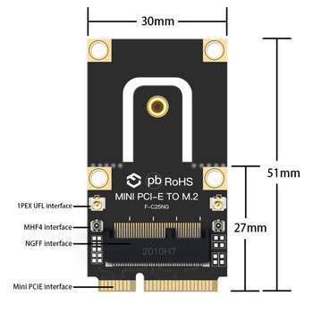 NGFF M.2 Key To Mini PCI-E PCI Express Converter Adapter F-C25NG for Intel 9260 8265 7260 AC NGFF Wifi Bluetooth Wireless card