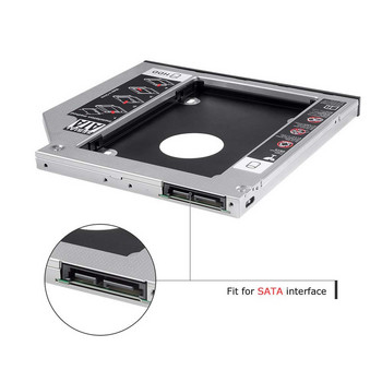 En-Labs 2,5 инча SATA 2nd HDD/SSD ТВЪРД ДИСК SATA към SATA caddy Tray за 9,5 мм лаптоп Универсален CD/DVD-ROM слот за оптично отделение