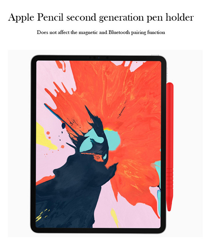 Nešiojamas minkštas silikoninis rašiklio dėklas, skirtas Apple Pencil 2, skirtas iPad Pro Tablet Touch Pen Apsauginis rankovės dangtelis Spalvingas maišelis