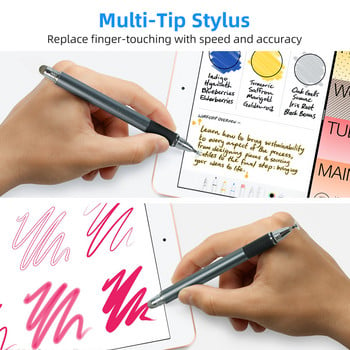 Μολύβι 2 σε 1 Stylus για ios Κινητό τηλέφωνο Android Στυλό οθόνης αφής Ταμπλέτα σχεδίασης γενικής χρήσης Μολύβι χωρητικής ίνας υψηλής ακρίβειας