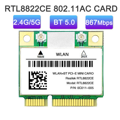 RTL8822CE 1200Mbps Dual Band 2.4G/5G 802.11AC mini PCIe WiFi карта безжична мрежова карта Bluetooth 5.0 Поддръжка на Windows 10 win 11