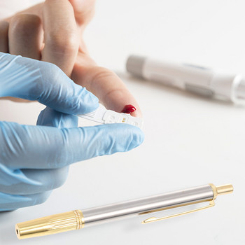 Ланцетно устройство за убождане от неръждаема стомана Точка на писалка Безболезнено вземане на кръвни проби