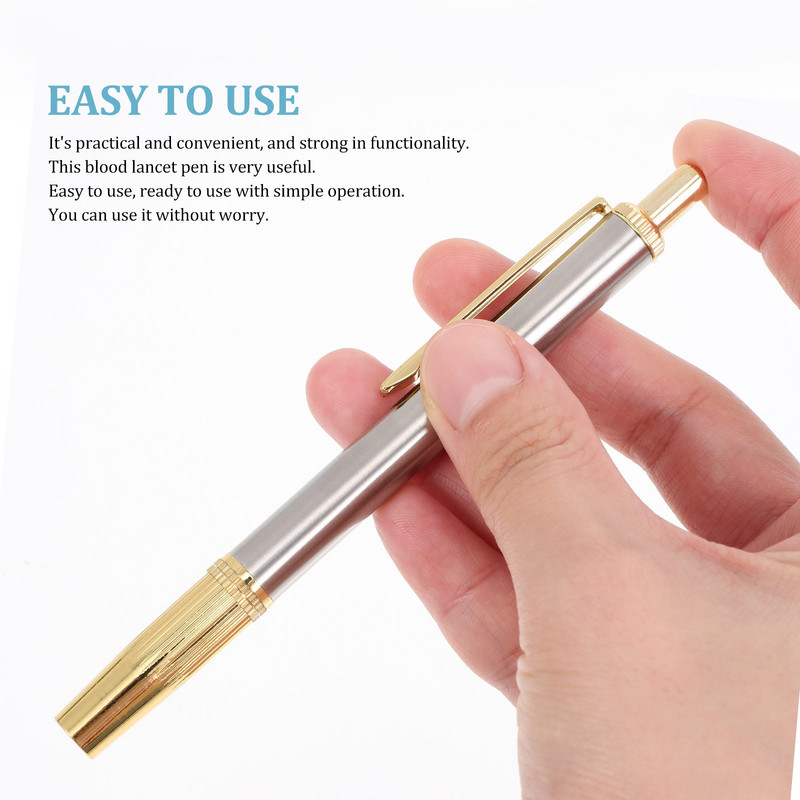 Lancet Dispozitiv de lansare din oțel inoxidabil Pen Point Painless Cupping Prelevare de sânge
