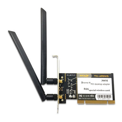 WTXUP Atheros AR9223 PCI 300M 802.11B/G/N безжичен WiFi мрежов адаптер за настолен компютър, PCI безжична карта с 2 антени