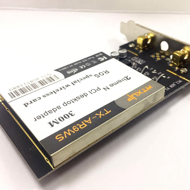 WTXUP Atheros AR9223 PCI 300M 802.11B/G/N traadita WiFi võrguadapter lauaarvuti jaoks, 2 antenniga PCI juhtmeta kaart