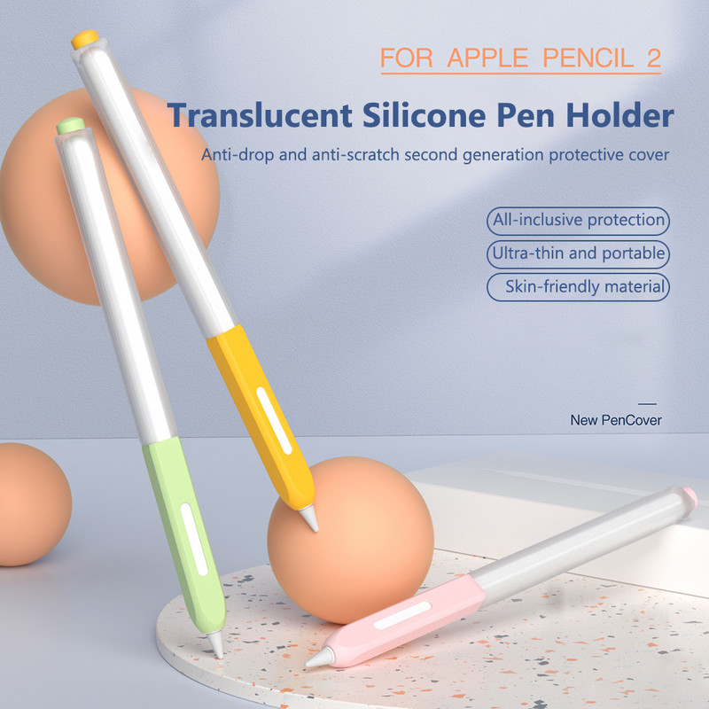 Silikonska zaštitna torbica za Apple Pencil 2 za IPad Tablet Pen Stylus Zaštitna navlaka za navlaku Protuklizna i protuklizna