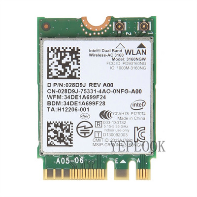 Wireless-AC 3160 3160NGW 433Mbps Dual Band 2.4G 5GHz Bluetooth 4.0 NGFF Wifi карта за DELL 5547 5545 5548 5558 5557 5758 5559